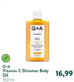 Holland & Barrett Q+A Vitamin C Shimmer Body Oil aanbieding