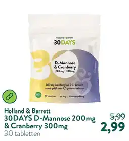 Holland & Barrett Holland & Barrett 30DAYS D-Mannose 200mg & Cranberry 300mg aanbieding