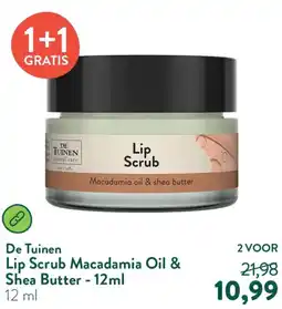 Holland & Barrett De Tuinen Lip Scrub Macadamia Oil & Shea Butter aanbieding
