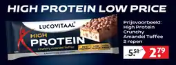 Lucovitaal LUCOVITAAL High Protein Crunchy Amandel Toffee 2 repen aanbieding