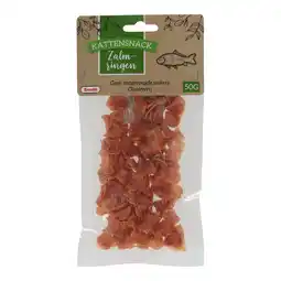 Van Cranenbroek Kattensnack zalm rings 50 g aanbieding