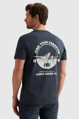 Wehkamp PME Legend regular T-shirt met backprint donkerblauw aanbieding