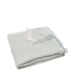 Wehkamp Jollein hydrofiele wiegdeken Fringe Stripe Sea Green/Ivory aanbieding
