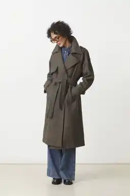 Wehkamp Suncoo wollen trenchcoat bruin aanbieding