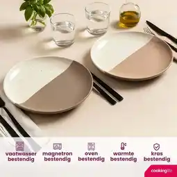 Wehkamp Cookinglife Dinerborden Leem ø 27 cm - 6 Stuks aanbieding