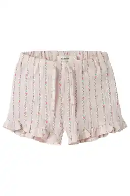 Wehkamp LIL' ATELIER BABY regular gebloemde casual short ajour lichtroze aanbieding