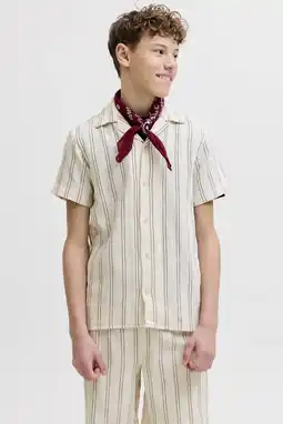 Wehkamp JACK & JONES JUNIOR relaxed casual overhemd ecru aanbieding