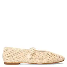 Wehkamp Manfield raffia ballerina's ecru aanbieding