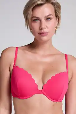 Wehkamp Hunkemöller voorgevormde beugel bikinitop Scallop roze aanbieding