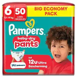 Trekpleister Pampers Baby-Dry Pants Maat 6 Luierbroekjes aanbieding
