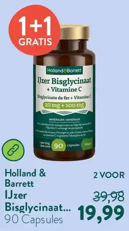 Holland & Barrett IJzer Bisglycinaat 20mg + Vitamine C 100mg aanbieding