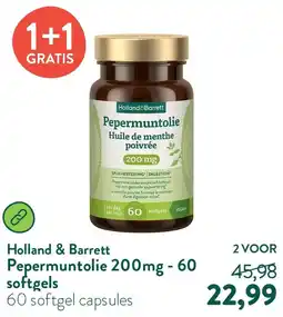 Holland & Barrett Pepermuntolie 200mg - 60 softgels aanbieding