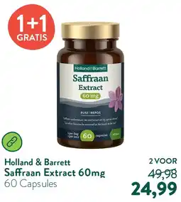 Holland & Barrett Saffraan Extract 60mg aanbieding