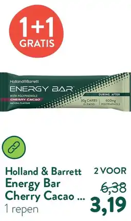 Holland & Barrett Energy Bar Cherry Cacao - 48g aanbieding