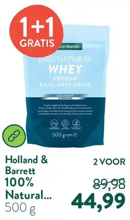 Holland & Barrett 100% Natural Whey Protein Coconut aanbieding