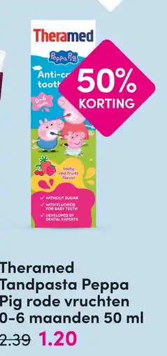 DA Theramed Tandpasta Peppa Pig rode vruchten 0-6 maanden aanbieding