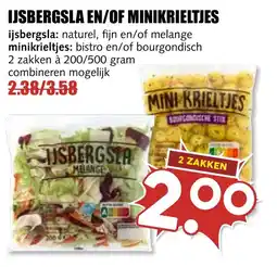 De Boerenschuur Ijsbergsla en/of minikrieltjes aanbieding