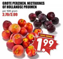 De Boerenschuur grote perziken, nectarines of hollandse pruimen aanbieding