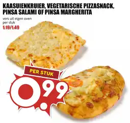 De Boerenschuur kaasuienkruijer, vegetarische pizzasnack, pinsa salami of pinsa margherita aanbieding