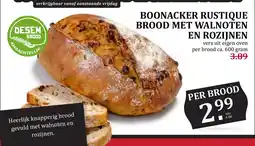 De Boerenschuur Boonacker rustique brood met walnoten en rozijnen aanbieding