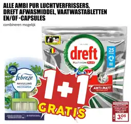 De Boerenschuur ambipur luchtverfrissers dreft afwasmiddel vaatwastabletten en/of -capsules aanbieding