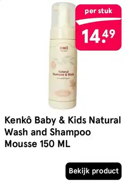 Etos Kenkô Baby & Kids Natural Wash and Shampoo Mousse aanbieding