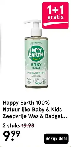 Etos Happy Earth Natuurlijke Baby & Kids Zeepvrije Was & Badgel aanbieding