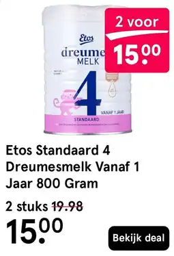 Etos Etos Standaard 4 Dreumesmelk Vanaf 1 Jaar aanbieding