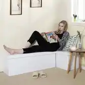 Bol.com Lexorion Relax - Zitbank met Opbergruimte - Wit - 100 Liter - 98 x 38 x 38 cm aanbieding