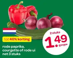 Spar rode paprika, courgette of rode ui aanbieding