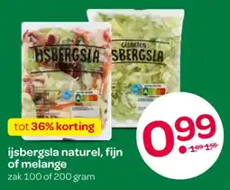 Spar ijsbergsla natureel, fijn of melange aanbieding