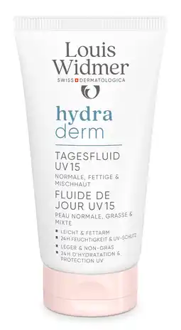 De Online Drogist Louis Widmer Hydraderm Dag Fluide UV 15 Zonder Parfum aanbieding