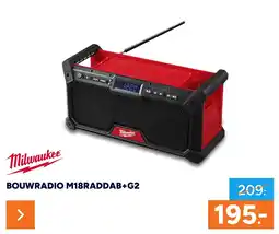 BOUWMAAT Milwaukee BOUWRADIO M18RADDAB+G2 aanbieding
