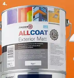 BOUWMAAT Zinsser Muurverf Allcoat Exterior mat Wit / Base aanbieding