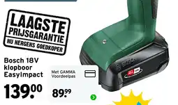 GAMMA Bosch 18V klopboor EasyImpact aanbieding