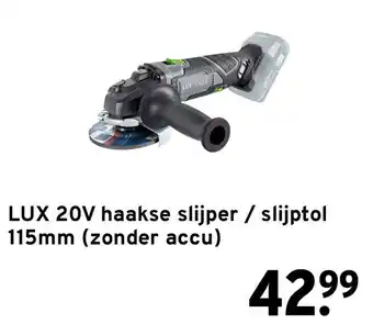 GAMMA lux 20v haakse slijper / slijptol 115mm aanbieding