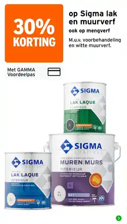 GAMMA Sigma Lak en Muurverf aanbieding