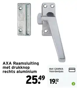 GAMMA AXA Raamsluiting met drukknop rechts aluminium aanbieding