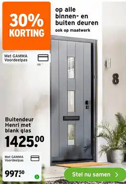 GAMMA Gamma Henri met Blank Glas aanbieding