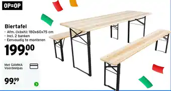 GAMMA OP=OP Biertafel aanbieding