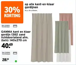 GAMMA gamma kant en klaar gordijn 1382 zand aanbieding