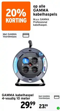 GAMMA Gamma kabelhaspel aanbieding