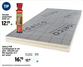GAMMA Idelco PIR Isolatieplaat aanbieding