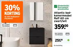 GAMMA Atlantic badkamermeubel Raff 60 cm zwart/wit aanbieding