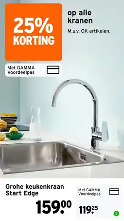 GAMMA Grohe keukenkraan Start Edge aanbieding