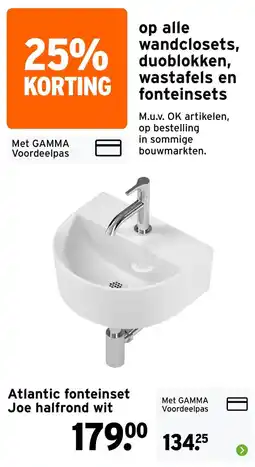 GAMMA Atlantic fonteinset Joe Halffrond Wit aanbieding