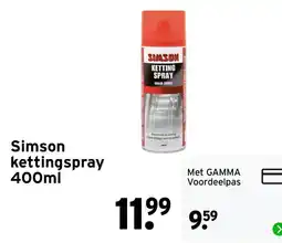 GAMMA Simson kettingspray aanbieding