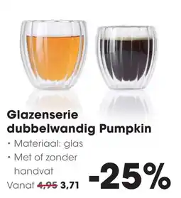 HANOS Glazenserie dubbelwandig Pumpkin aanbieding