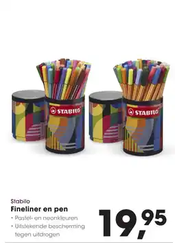 HANOS Stabilo Fineliner en pen aanbieding