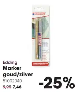 HANOS Edding Marker goud/zilver aanbieding